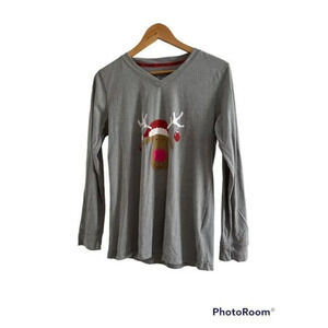 JOE Boxer Long Sleeve Reindeer Christmas‎ T Shirt/Holidays Size Large